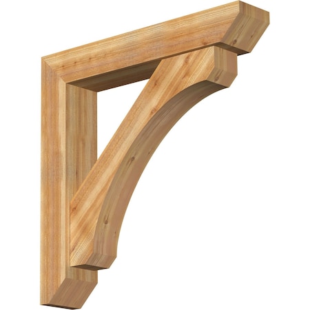 Ekena Millwork Legacy Slat Rough Sawn Bracket w/ Offset Brace, Western Red Cedar, 8"W x 44"D x 44"H BKT0806X44X44LEC06RWR